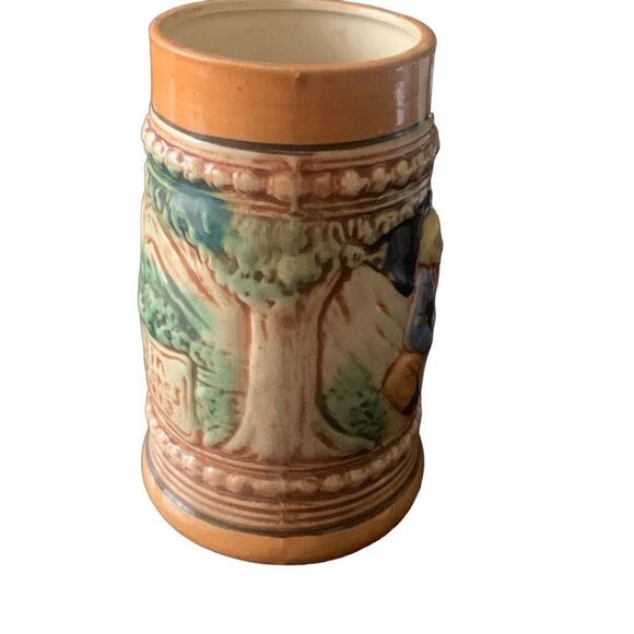 Vintage German Style Beer Mug Stein Happy Couple Made in Japan Unique Style Rare - Picture 7 of 9